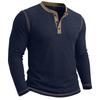 Mens Long Sleeve Henley Shirt Casual Autumn Winter Top