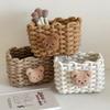 Handmade Storage Baskets Cotton Rope Woven Cartoon Animals Sundries Organizer Little Bear Organizer Baskets Cosmetic Storage