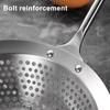 Stainless Steel Large Skimmer with Slotted Spoon for Wooden Handle Heavy-Duty Frying Dumplings Noodles Rust-Proof Dishwasher