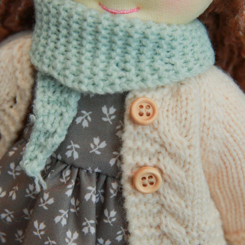 BlissfulPixie Waldorf Handmade Lenka Cute Plush Girl Perfect for Kids Doll, Doll, 30cm, Soft, Doll,