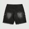 Summer Men's Denim Shorts Denim Five-point Pants Retro Five-pointed Star Patch Stitching Casual Pants
