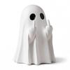 Halloween Ghost Figurine - Cute Resin Ghost Statue with Red Heart for Tabletop Home Decor Holiday Party Props New Year Gifts