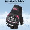 JCAA Black Summer Half Finger Motorcycle Gloves with Carbon Fiber Knuckle Protection - Breathable & Durable Motorbike Gloves Men