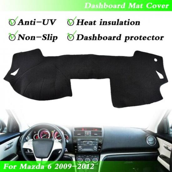 1pc Black Dashmat Dashboard Mat Cover Anti-Sun For Mazda 6 2009-2012 2010