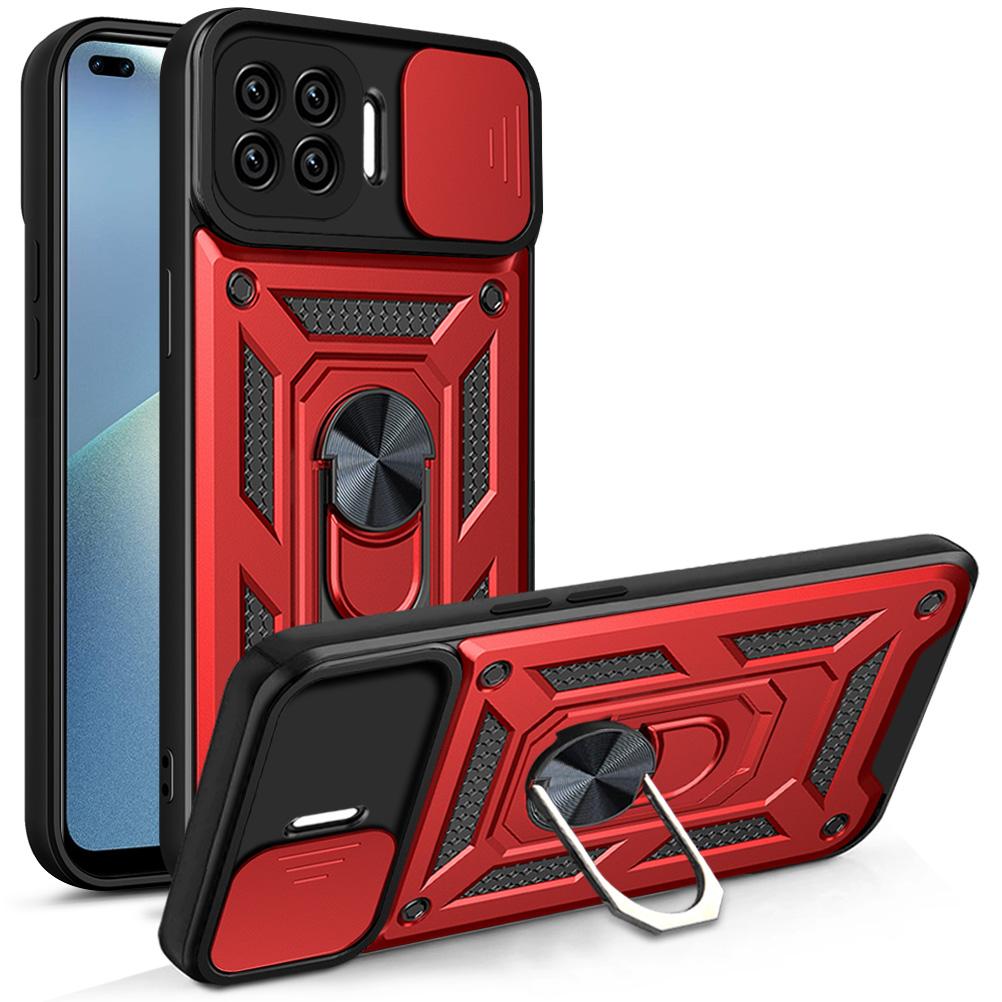 Per Oppo Reno4 Lite Custodia OPPO F17 Pro Cover oppo A93 4G Supporto ad Anello Magnetico Custodia Corazzata per Telefono Copertura Posteriore con Protezione Scorrevole per Fotocamera
