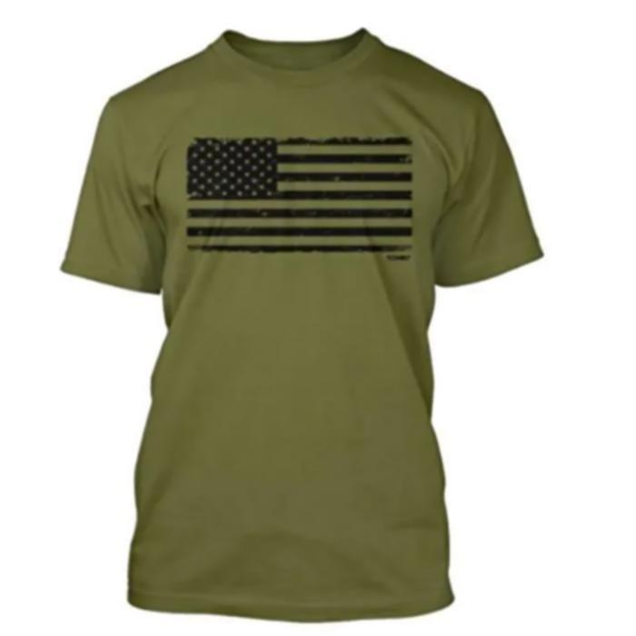 Tee shirt court Homme drapeau des Etats - Unis d'Amérique - - Kaki