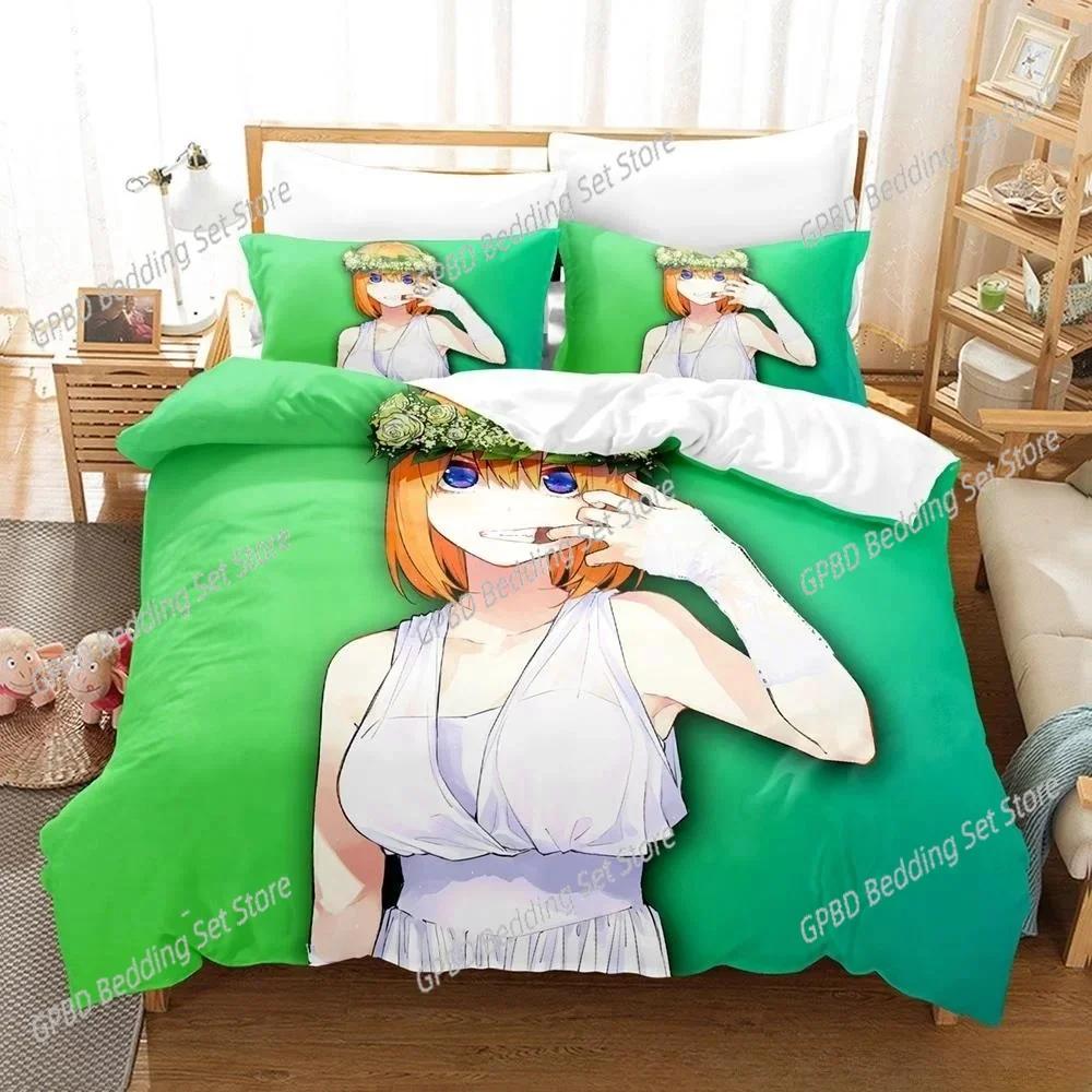 Anime Kawaii Mädchen The Quintessential Quintuplets 3D NEU Bettbezug Kissenbezug Bettwäsche Set Erwachsener Junge Mädchen Schlafzimmer Einzel Doppel