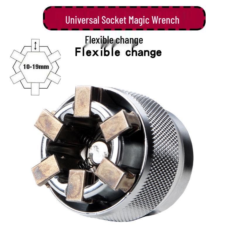 Adjustable Universal Socket Magic Wrench 3/8 Knurled Handle Wrench