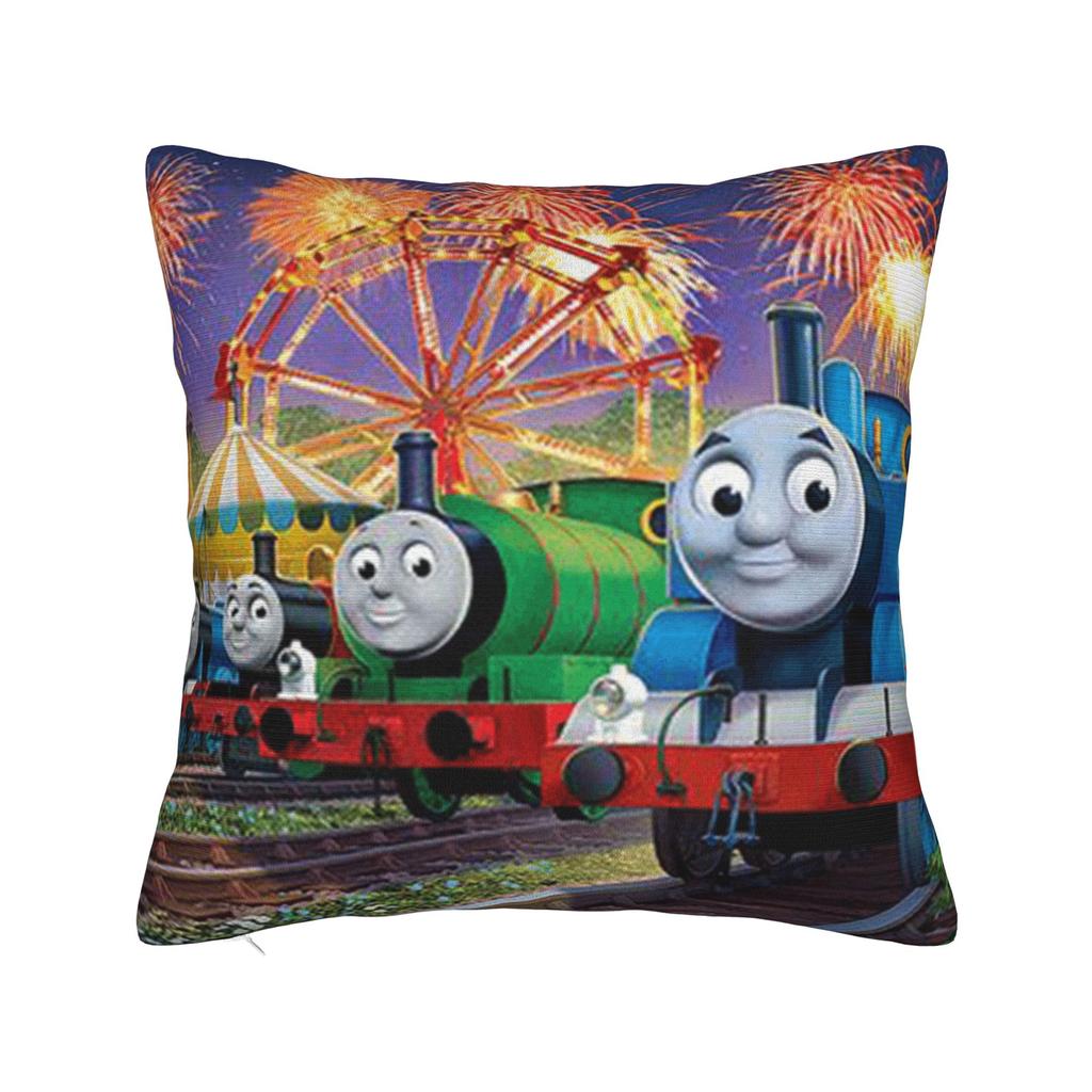 Pillow Case Cartoon Trains Man Square Pillow Cover For Sofa Home Decoration Retro Trendy Pillowcases