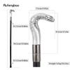 White Resin Snake Cobra Head Walking Cane Fashion Decorative Steel Stick Gentleman Elegant Cosplay Cane Knob Crosier 95cm