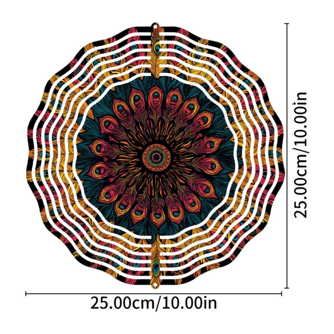 

10-дюймовый ветряной спиннер, художественный подвесной декор с вращающимся на 360° крючком для балкона, сада, весны, лета, уличного украшения, креативная идея для подарка 01A