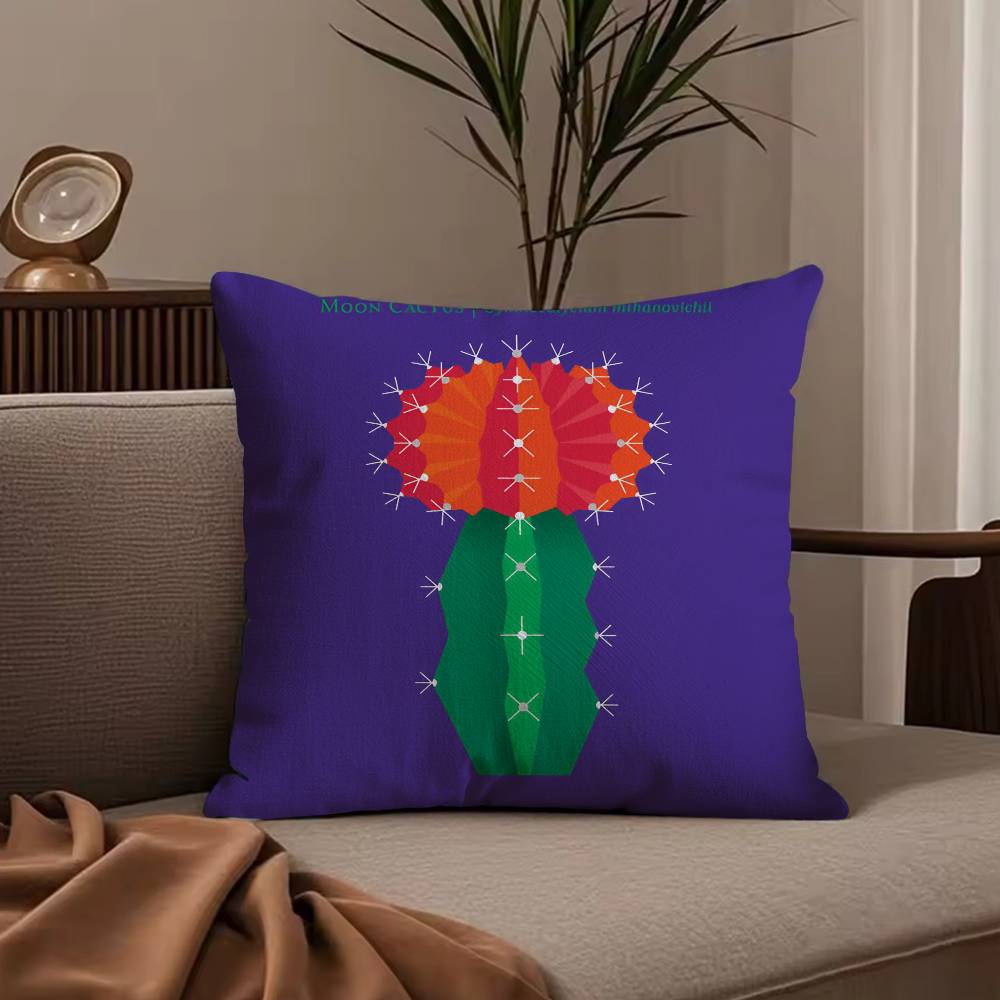 Simple Flower Art Pillow Case Anti-dustmite Pillowcase Invisible Zipper Silky Short Plush Sofa Cushion Cover