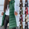 Women's Long Vest Plain Sleeveless Hood Winter Vest Outwear Jacket Lightweight Warm Coat Outerwear