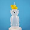 With Flexible Straws Honey Bear Straw Cup Cartoon Spill Proof Cup Leak Resistant Cup  For Babies