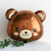 5pcs Cartoon Brown Bear Head Aluminum Foil Balloon Set Cute Animal Theme Party Decoration Birthday Balloons Festival Photo Props
