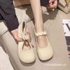 Single Shoes Femininity Thick-soled French Retro Flat-soled Soft-soled Casual Gentle Skirt Mary Jane Shoes