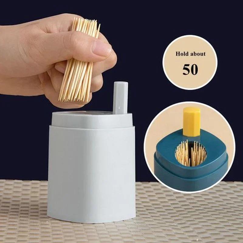 New Toothpick Storage Box Living Room Dining Room Automatic Pop-up Toothpick Box Household Push Toothpick Holder Dispenser