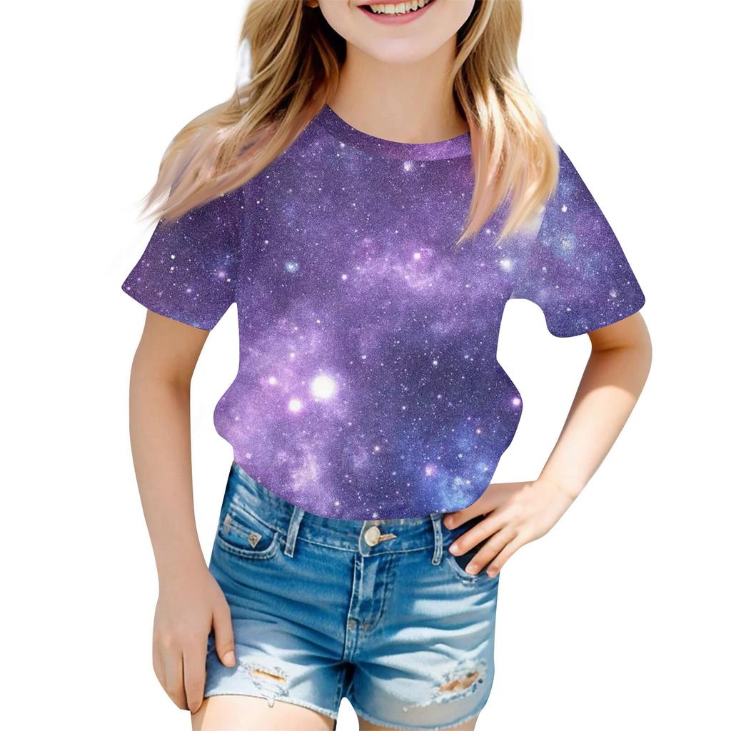 Children's Fashion Casual Short Sleeve Easter Bunny Printed Round Neck Short Sleeve T-Shirt Top