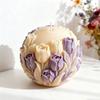 Embossed Flower Candle Silicone Molds Food Grade Silicone Easy Demold for Epoxy Resin Candle Soap Chocolate Baking Mould