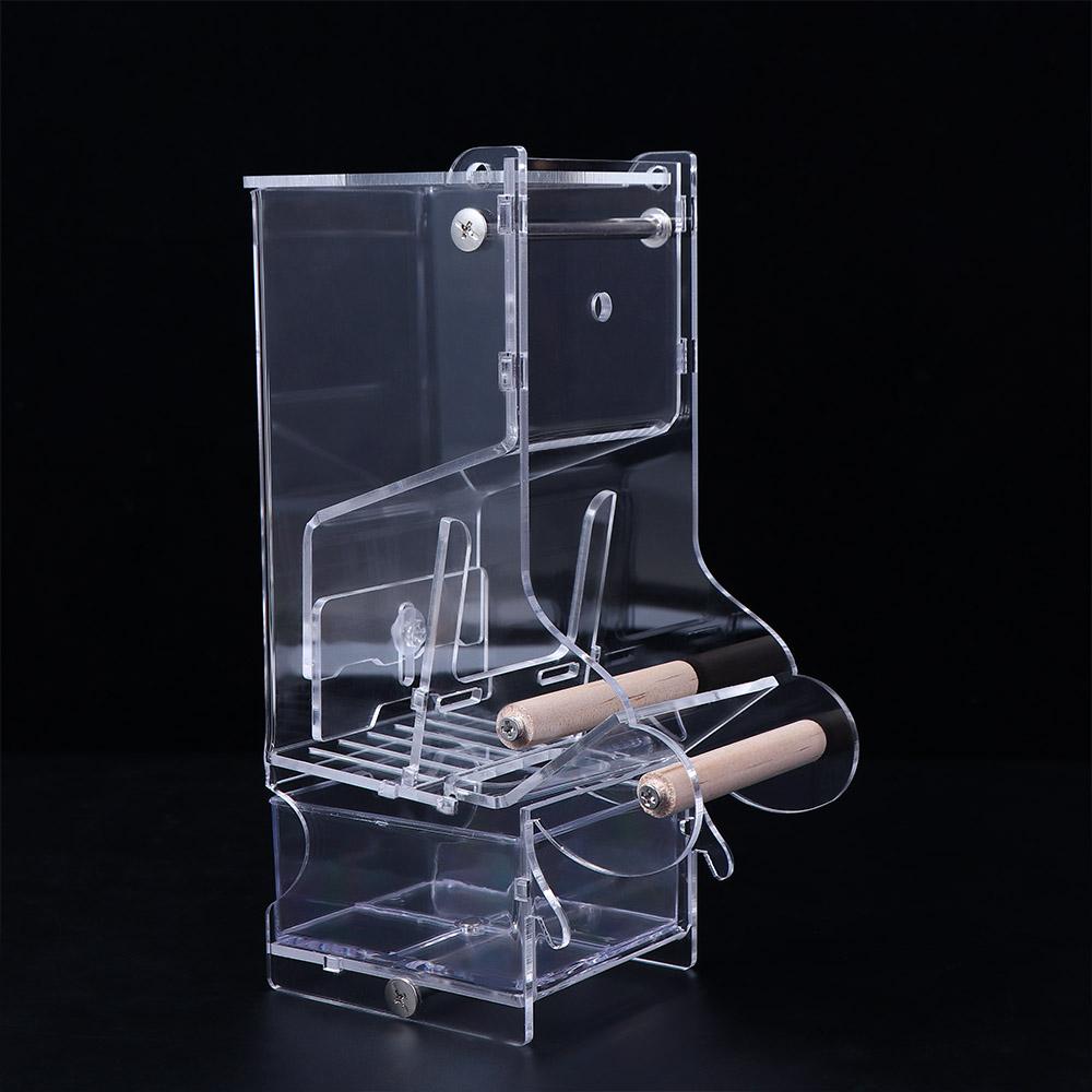 Automatic Acrylic Easy to Install Dispenser Bird Feeders Cage Accessories Parrot Feeding Bowl