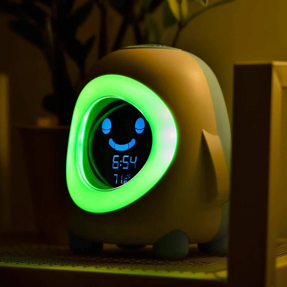 Cute Penguin LED Alarm Clock 12/24H Snooze Mode RGB Night Light Table Nap Timer Sleep Trainer Bedroom Birthday Gift for Kids