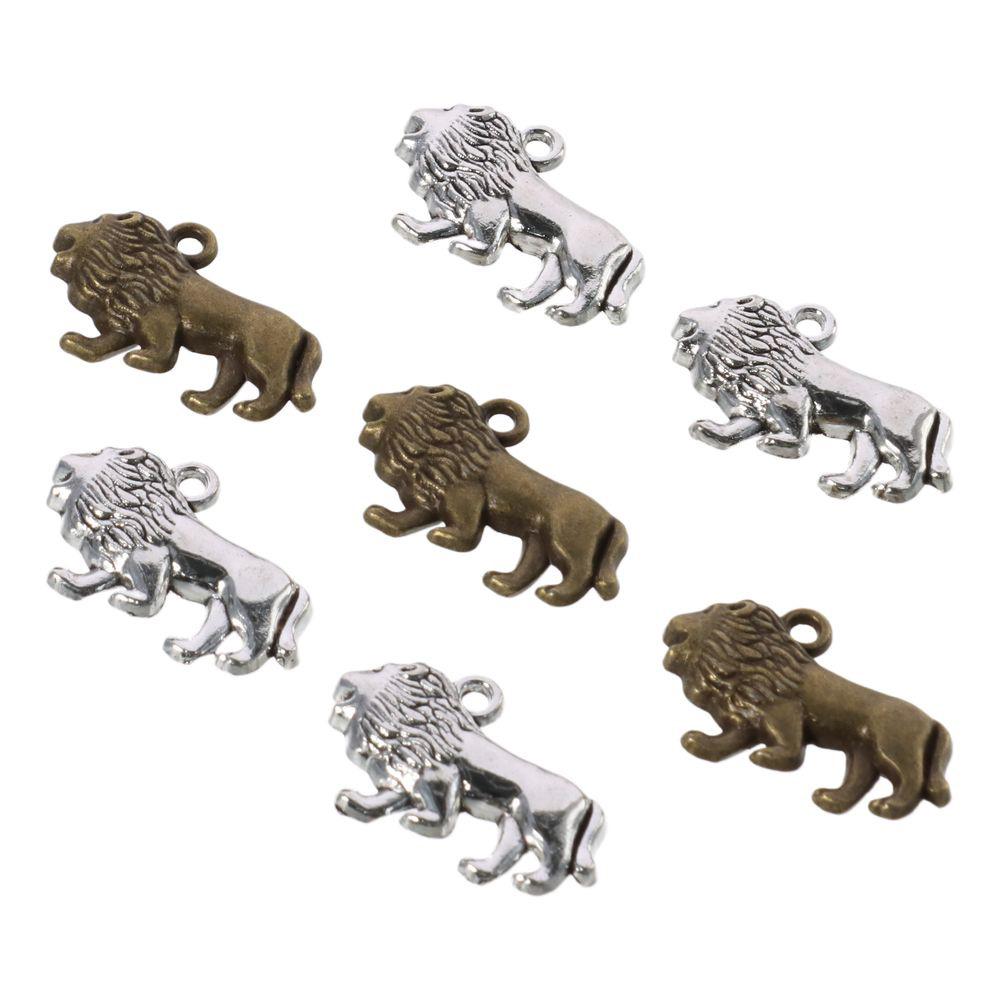 Alloy Lion Pendants Antique Silver Cartoon Animal Style Angrily Lion Pendant  DIY Accessories