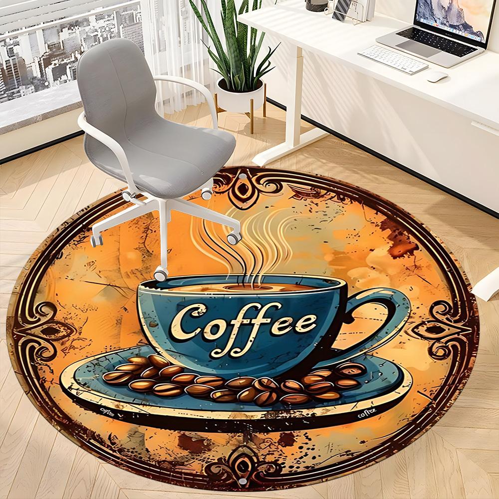 1pc Coffee Beans Chair Carpet for Office - Durable, Ideal for Chair Mats, Stylish & Functional Decorative Rug yy260130013