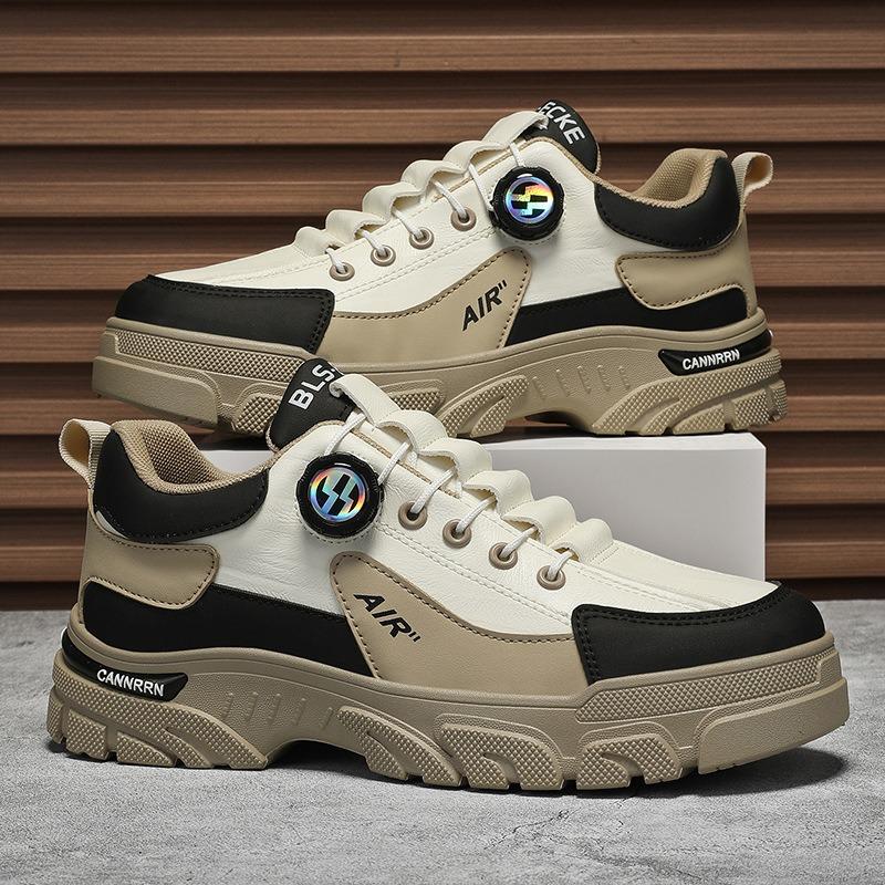 Fashion Autumn Men's Low-top Rotating Buckle Works Shoes Platform Casual Sneakers Fashion Brand Elastic Running Sports Shoes Zapatillas