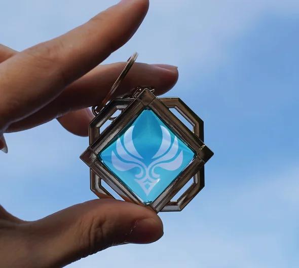 Genshin Impact Court Of Fontaine Vision Furina Weapon Chinese Game Periphery Glass Model Keychain Car Pendants Collectible Toy