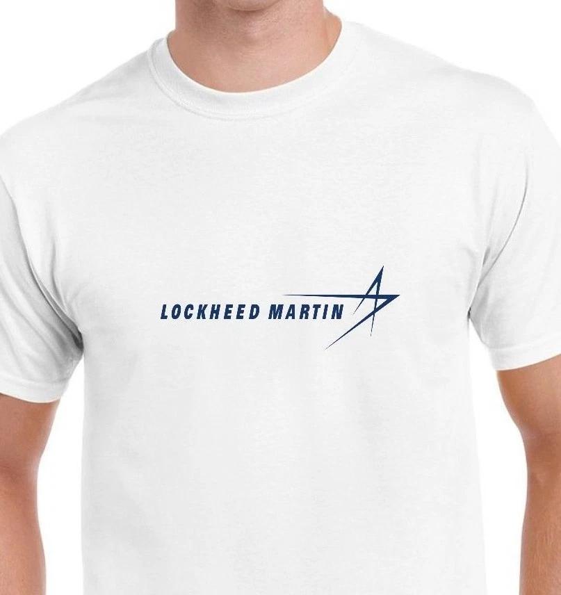 Lockheed Martin Blue Logo US Aviation Defense Company White Cotton T-Shirt M