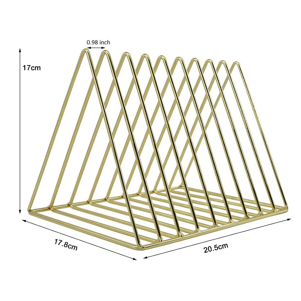 File Holder Organizer Triangle Record Album Holder Magazine Wire Rack Desk Storage Decor for Home