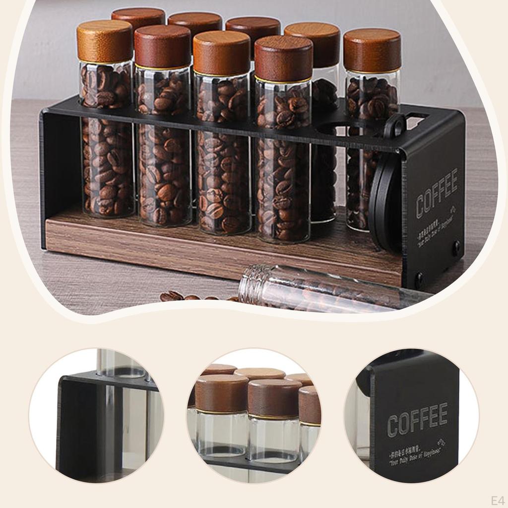 Coffee Bean Glass Tube Holder Dispenser 8.5inchx3.5x3.2inch for Efficient Portion Control