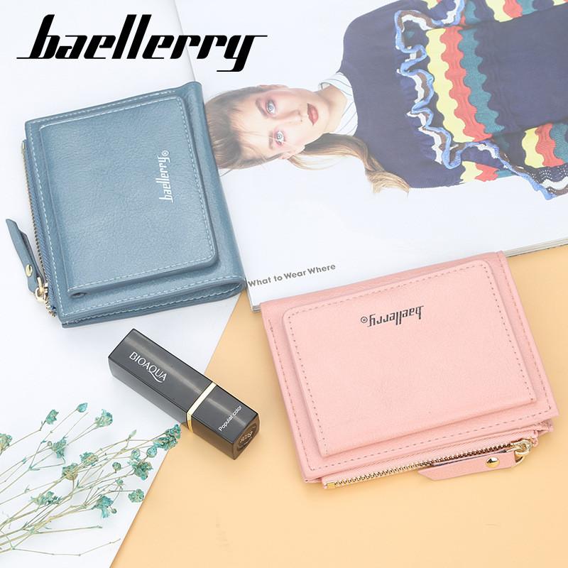 Pu Leather Short Zipper Wallet With Snap Closure For Daily Use