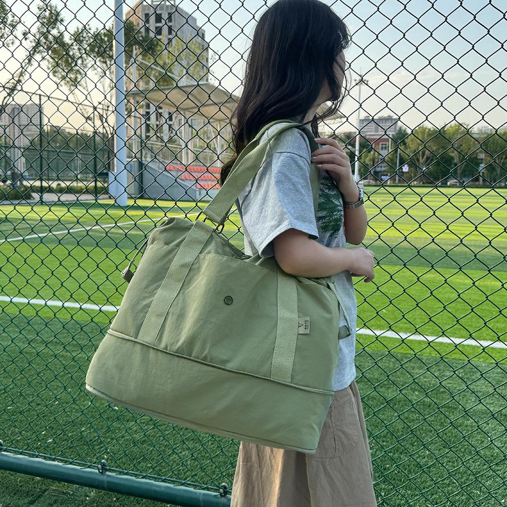 Foldable Expansion Wet and Dry Separation Sports Fitness Bag Multi-pocket Classification Handbag Travel Bag Can Be Used To Pull Rod