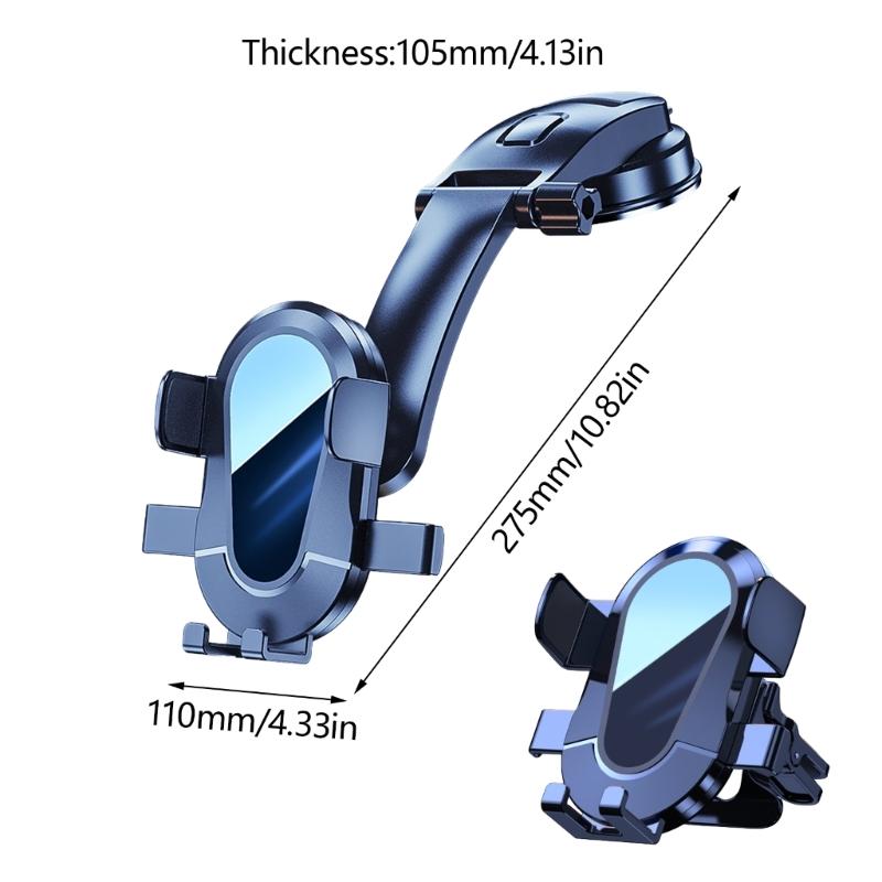 Phone Stand Car Phone Holder Suction Cup/Clip Type Air Vent Dashboard Mount Holder for 4-6.7in Phone Automotive Cradles