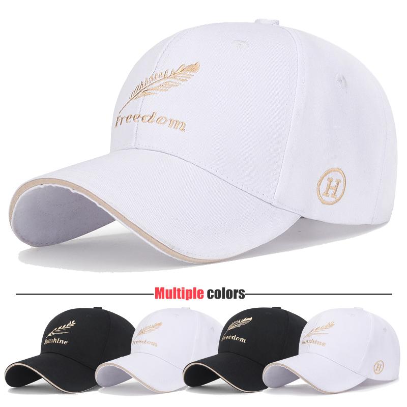 Feather Wheat Ear Embroidery Cotton Baseball Cap New Outdoor Casual Sport Sun Caps Trucker Hat Dad Hats