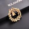 Wreath Bell Dripping Oil Women Brooch Korean Style Badge Clothes Accessories Christmas Present