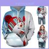 Gemütlicher Herren Xmas Hoodie Weihnachten Schneemann Druck Sweatshirt Weiches Langarm Oberteil