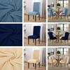 Set of 4 Elastic Chair Cover Dining Room Slipcovers Stretch Solid Removable Seat Protector Furniture Protector Office Home Decor