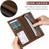 Crazy Horse Leather Men's Long Wallet, Two Fold Genuine Leather, Pure Top Layer Cowhide Wallet, Retro Wallet