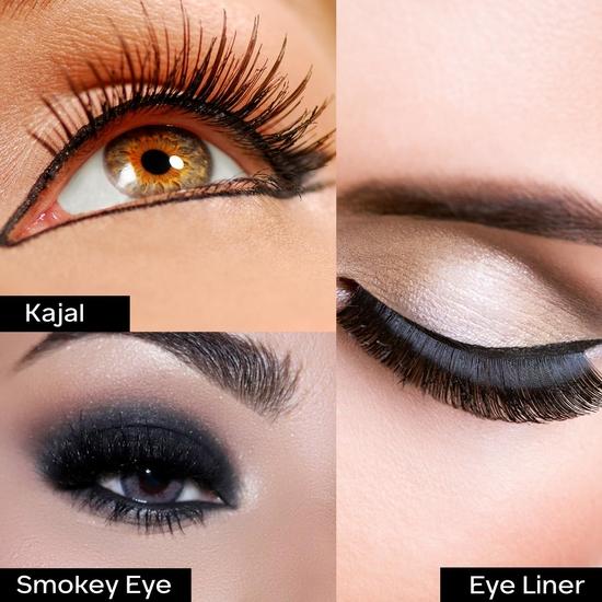 FACESCANADA Ultime Pro Intense Gel Kajal With Smudger & Sharpener - Black,1.2 G|24 Hr Long Stay|Waterproof & Smudgeproof|3-In-1 Kajal