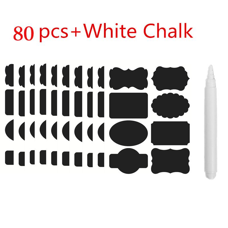 Waterproof Chalkboard Kitchen Spice Label Sticker Blackboard Stickers Home Jars Bottles Tags Blackboard Labels White Marker