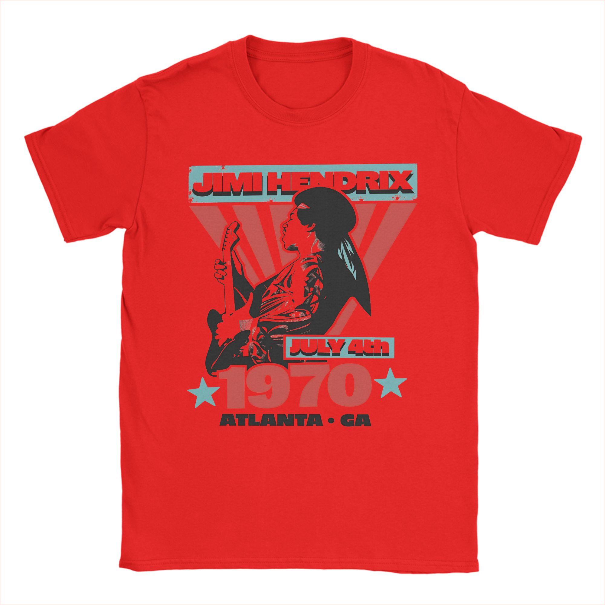 

Summer Jimi Hendrix Musician July 4th 1970 Trendy Cool T Shirts Cotton Tshirt for Adult Y2K Fun Print Short Sleeve Tops S