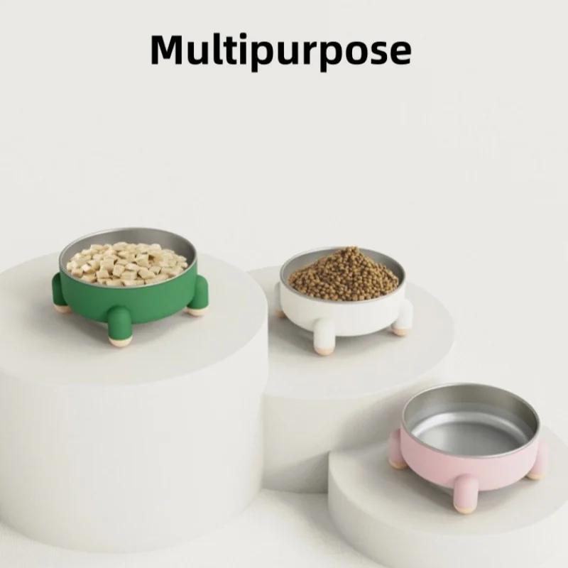 High Leg Stainless Steel Pet Bowl Dish With Stand No Spill Pet Single Bowl Dog Cat Food Water Feeder Cats Small Dogs Pet Bowl