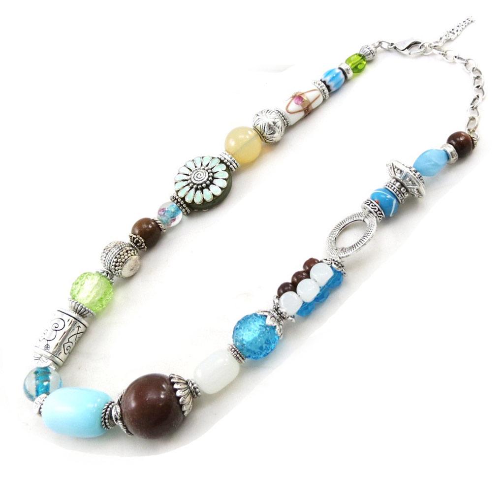 Les Trésors De Lily [E0639] - Green Turquoise 'Douchka' Designer Necklace