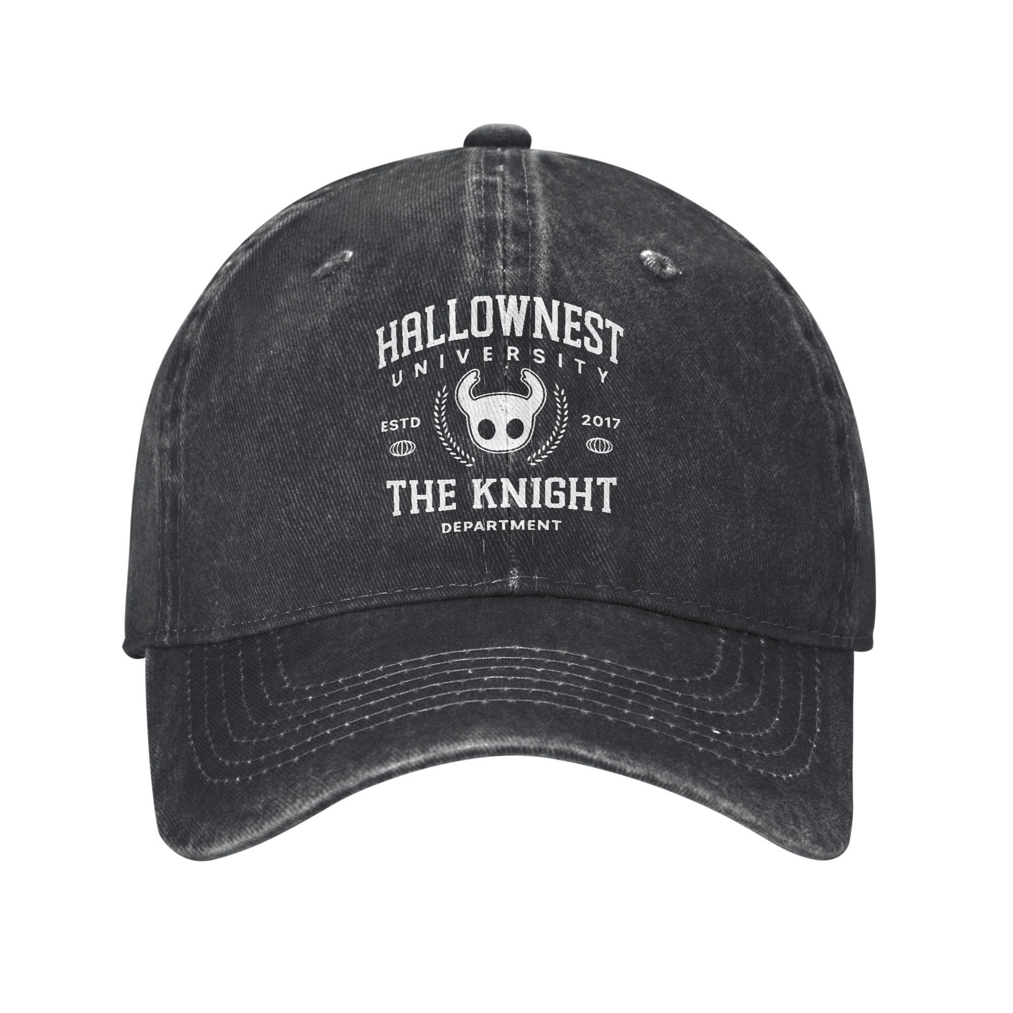 

Vintage Hallownest University Hollow Knight Silksong Baseball Cap Unisex Distressed Denim Snapback Hat Travel Gift Caps Hat One Size