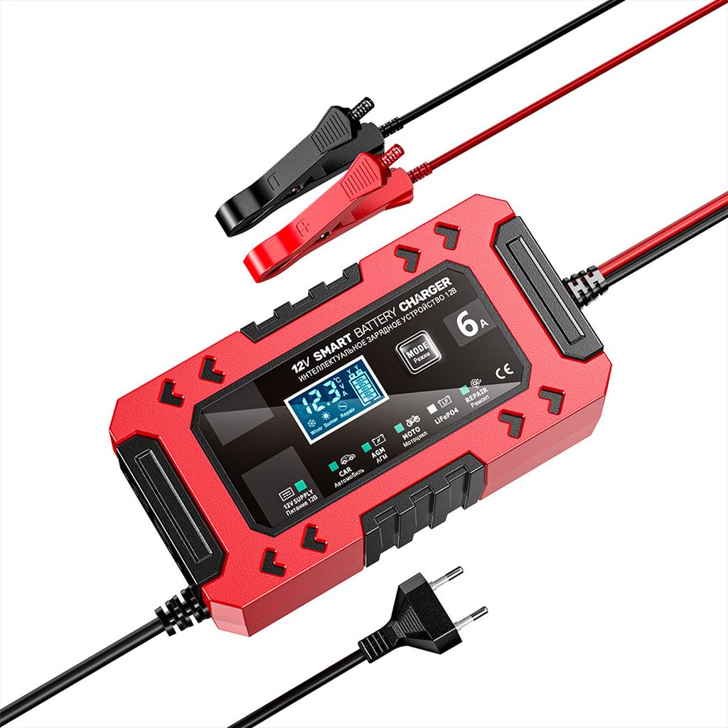 Automatisches Erhaltungsladegerät, 12V 6A Intelligentes Batteriewartungsgerät Desulfator mit Temperaturkompensation für