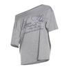 Womens Streetwear Letter Print Off Shoulder Short Sleeve Loose Fit T-Shirt Casual Top