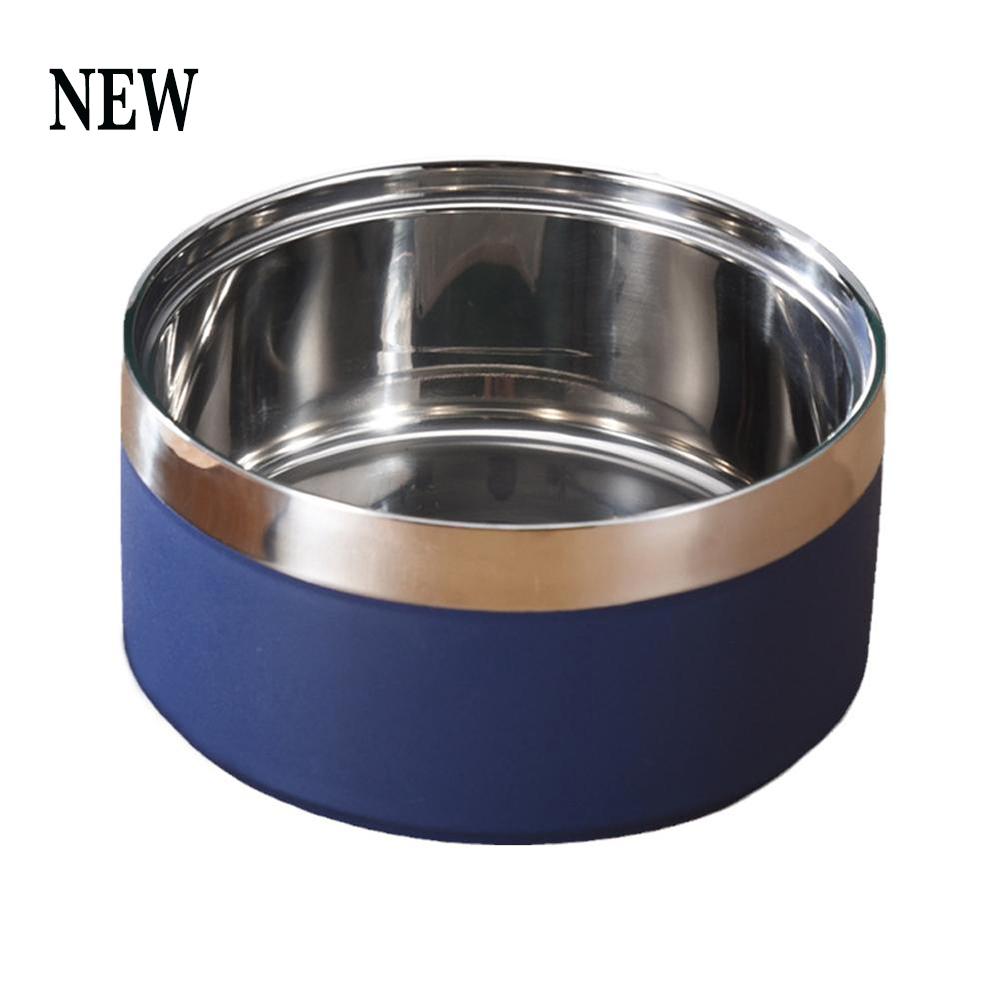 Custom Stainless Steel Dog Cat Bowl Double Vacuum Feeding Pet Bowl Large Capacity Dog Food Water Bowl Dog Accessories Puppy