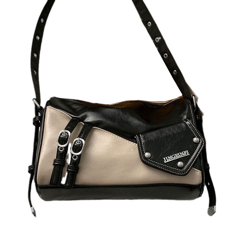Autumn and Winter Retro Niche Underarm Bag Women's Bags2025 New Contrasting Color Pillow Bag Simple Large-capacity Messenger Bag
